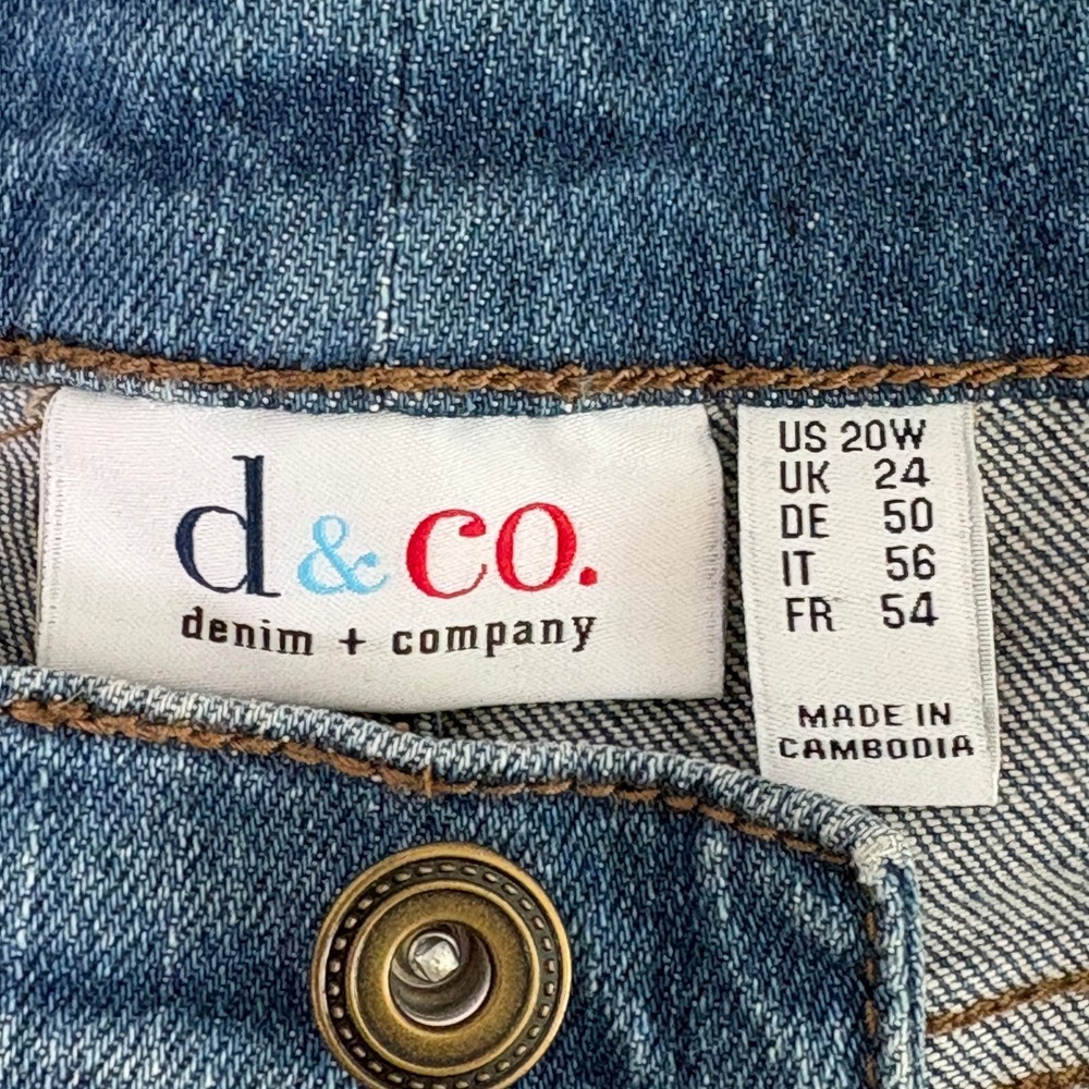 Denim & Co Jeans Womens 20W Blue Distressed Straight Leg Medium Wash A279891 - Picture 4 of 11